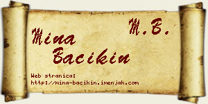 Mina Bačikin vizit kartica